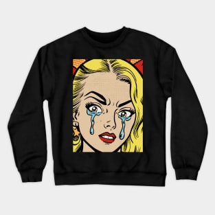 pop art crying girl Crewneck Sweatshirt